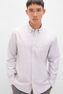 Cortefiel Camisa oxford liso Gris