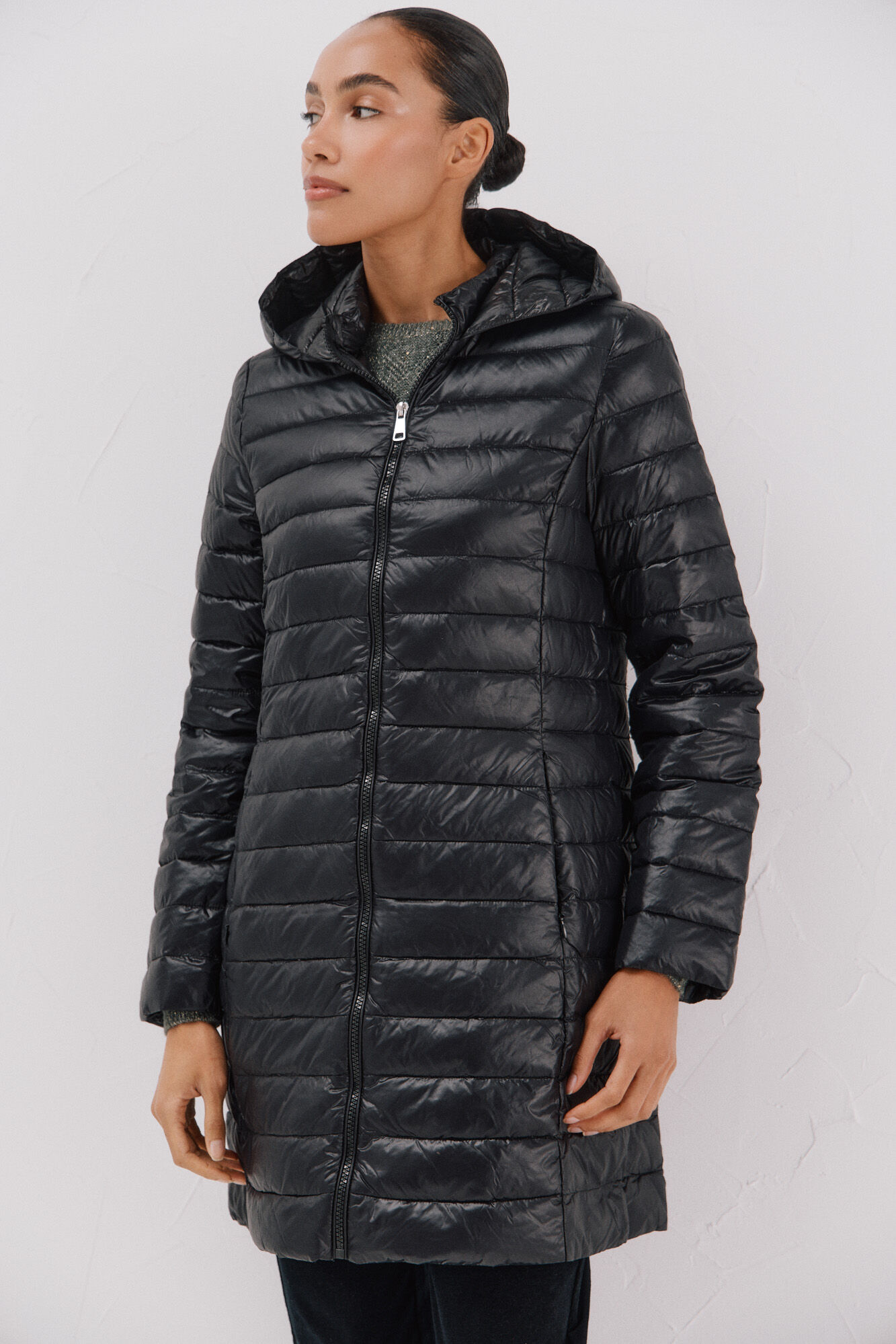 Cortefiel Abrigo largo plumas