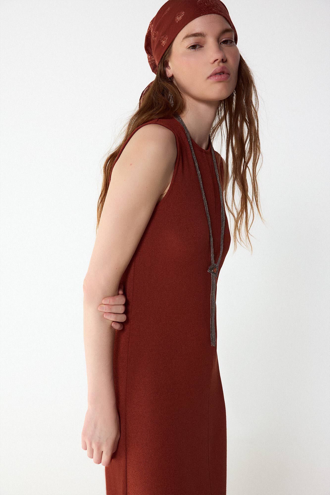 Slowlove Vestido b&aacute;sico con estructura Marr&oacute;n