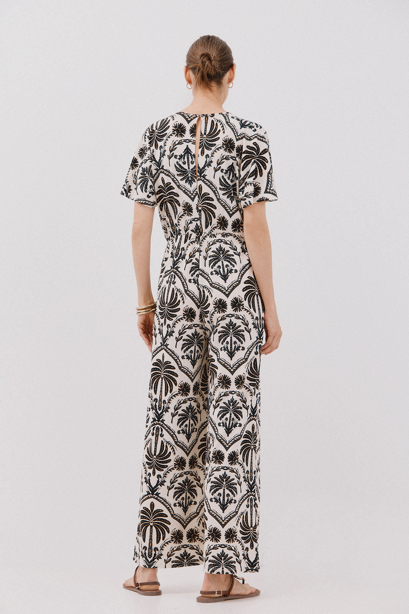 Cortefiel Jumpsuit estampado Estampado blanco