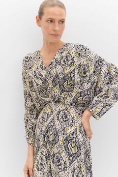 Cortefiel Vestido midi estampado Estampado blanco