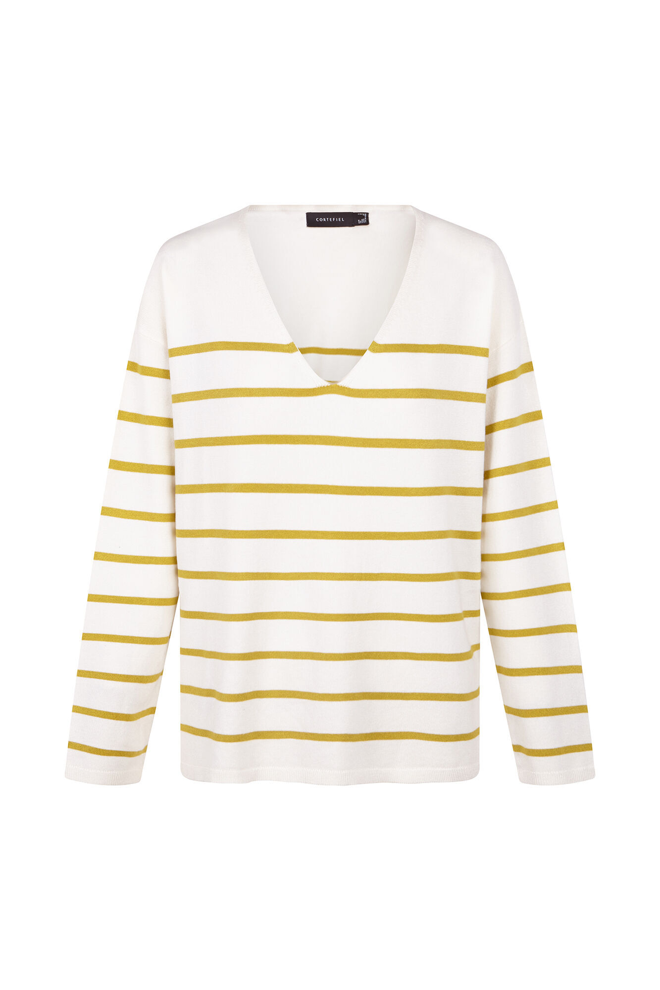 Cortefiel Su&eacute;ter escote pico Estampado amarillo