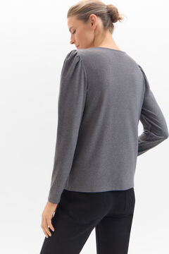 Cortefiel Camiseta con studs Gris