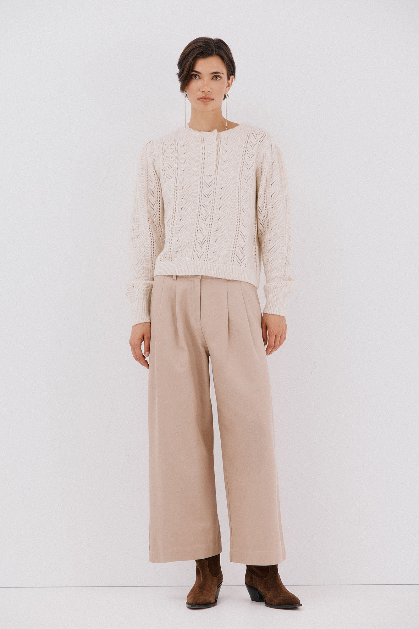 Cortefiel Pantal&oacute;n sarga lavada