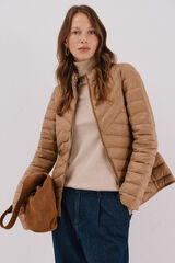 Cortefiel Chamarra reversible plumas Beige