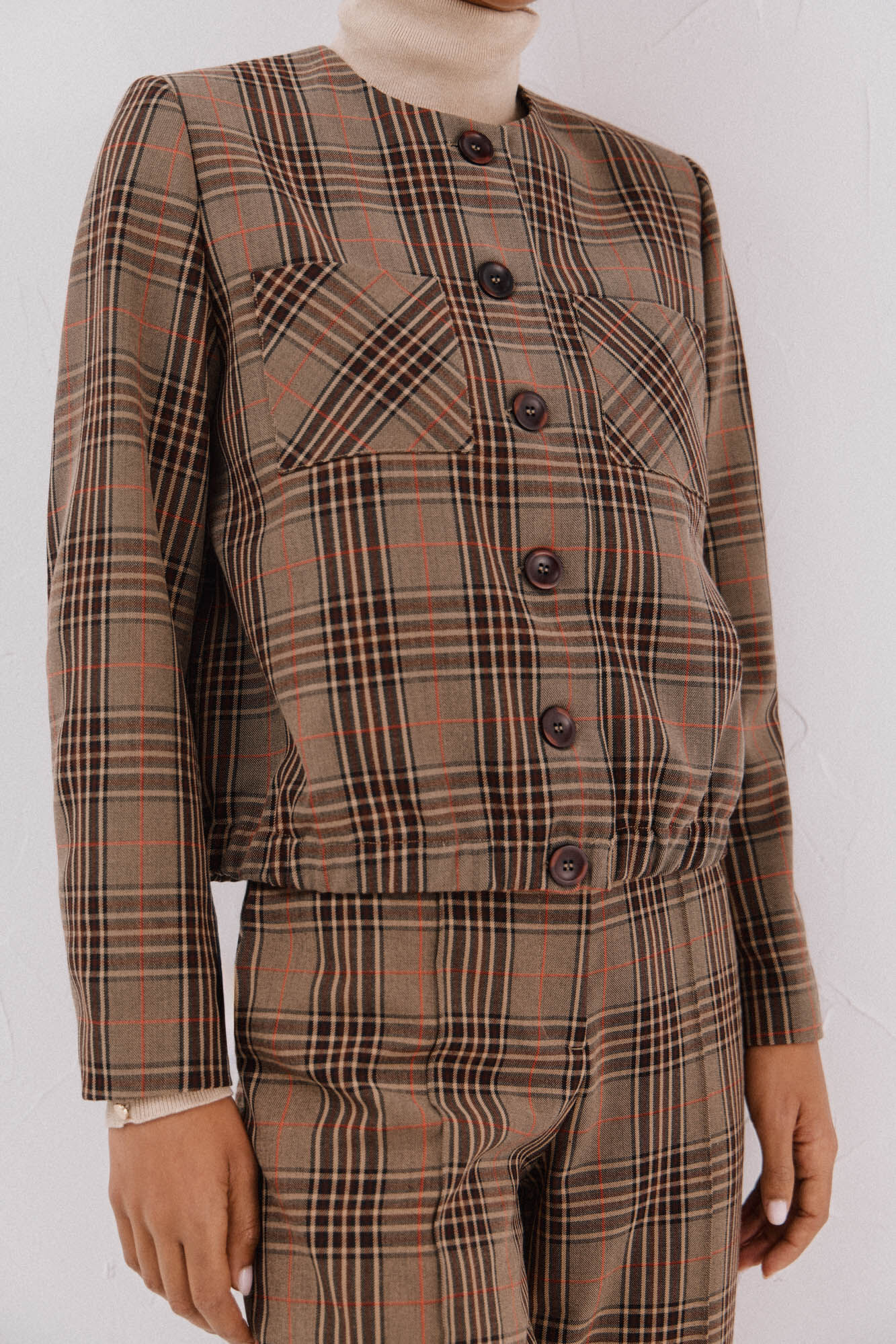 Cortefiel Chaqueta a cuadros Arena