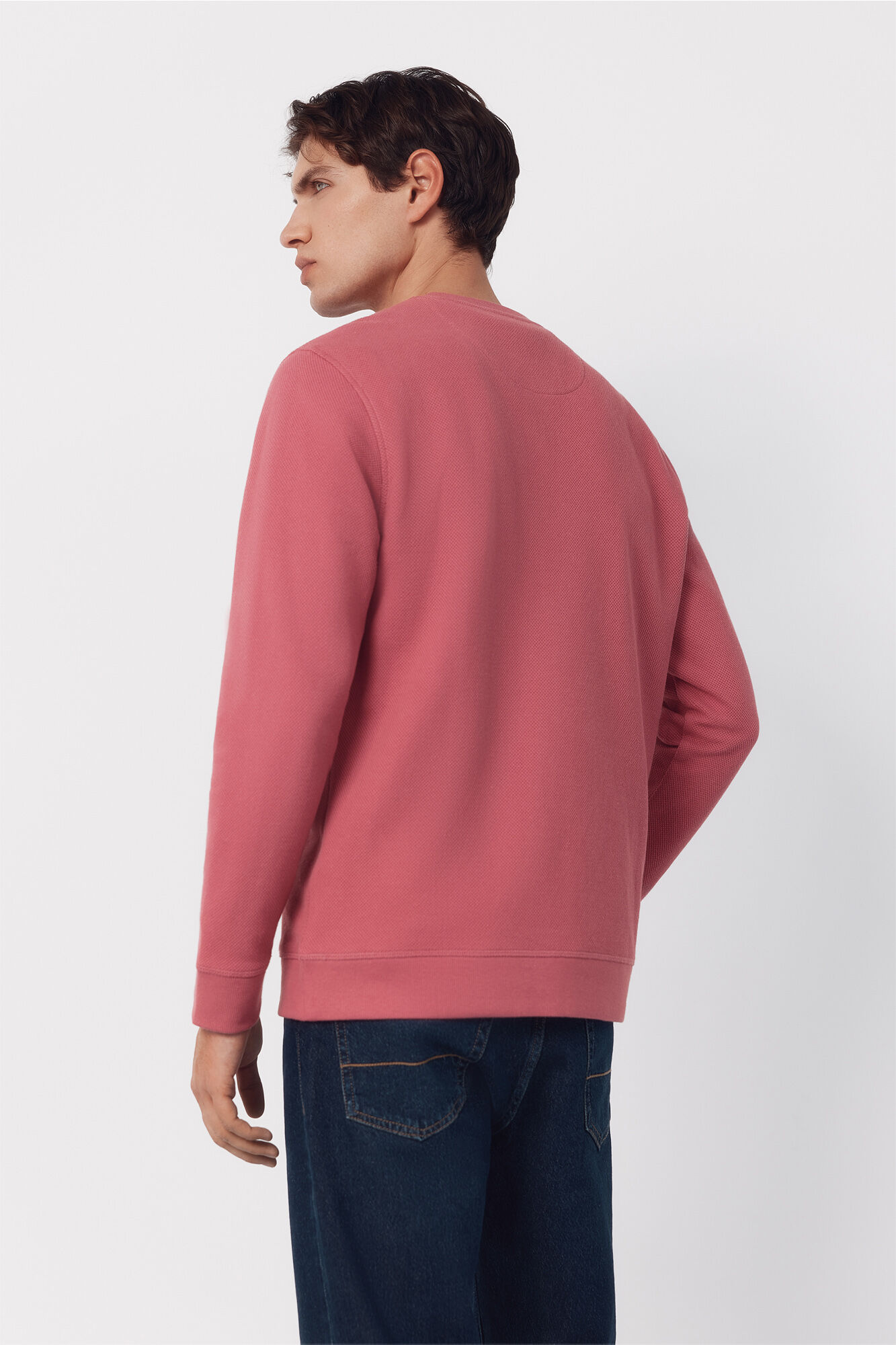 Cortefiel Sudadera estructura cuello caja Rosa