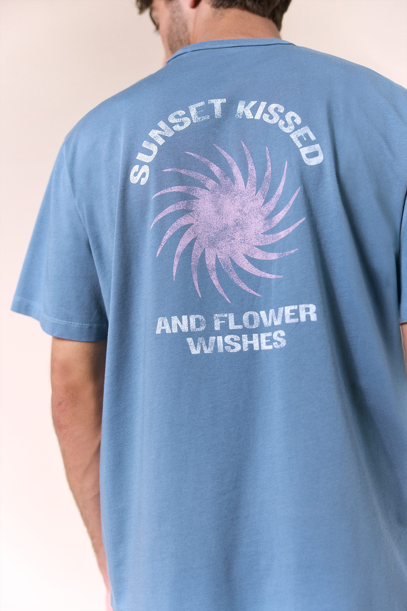 OOTO Camiseta gr&aacute;fica lavada Azul