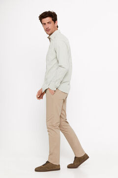 Cortefiel Camisa rayas planchado fácil Verde