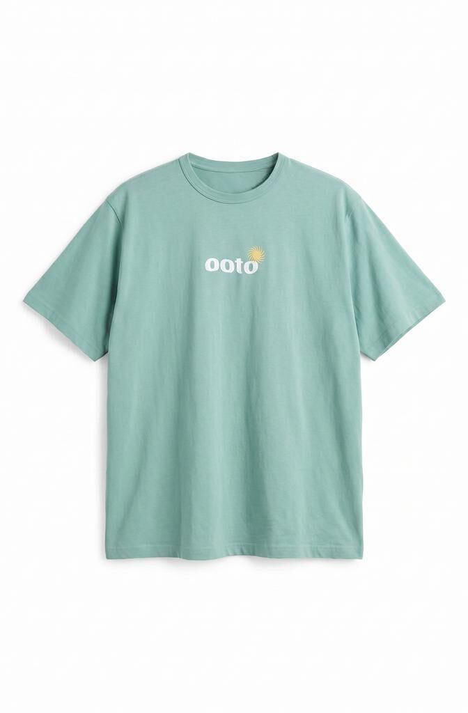 OOTO Camiseta gr&aacute;fica lavada Verde