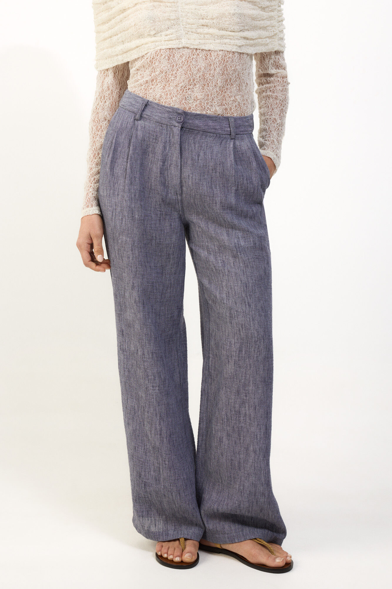 Slowlove Pantal&oacute;n fluido &iacute;ndigo Azul