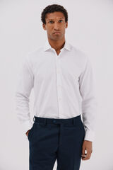 Cortefiel Camisa vestir rayas algodón tencel Azul marino