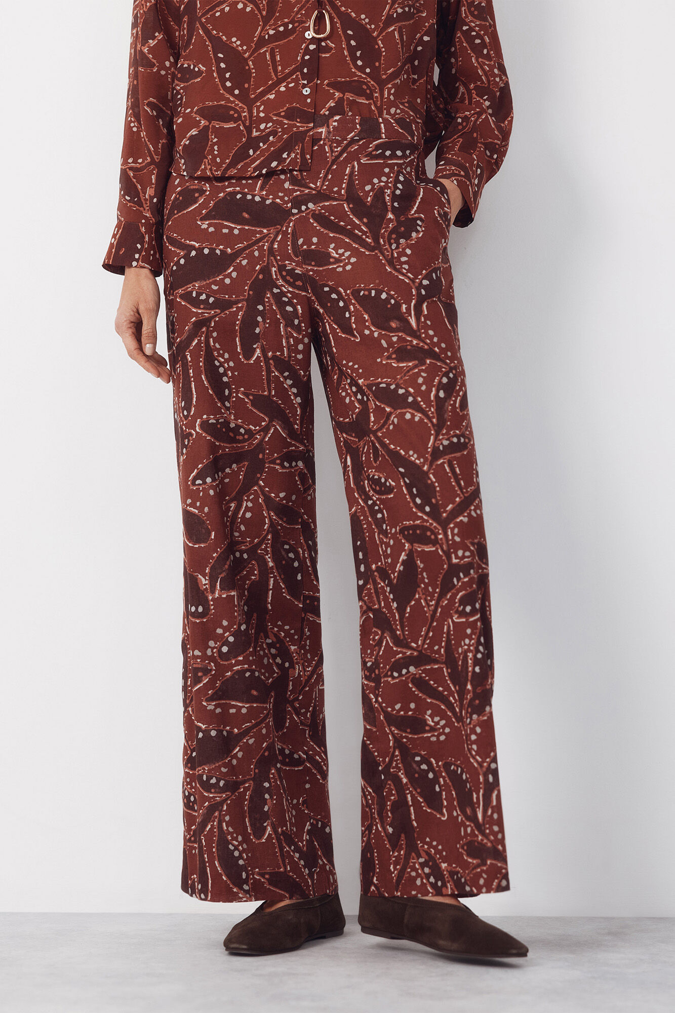 Cortefiel Pantal&oacute;n de lino estampado