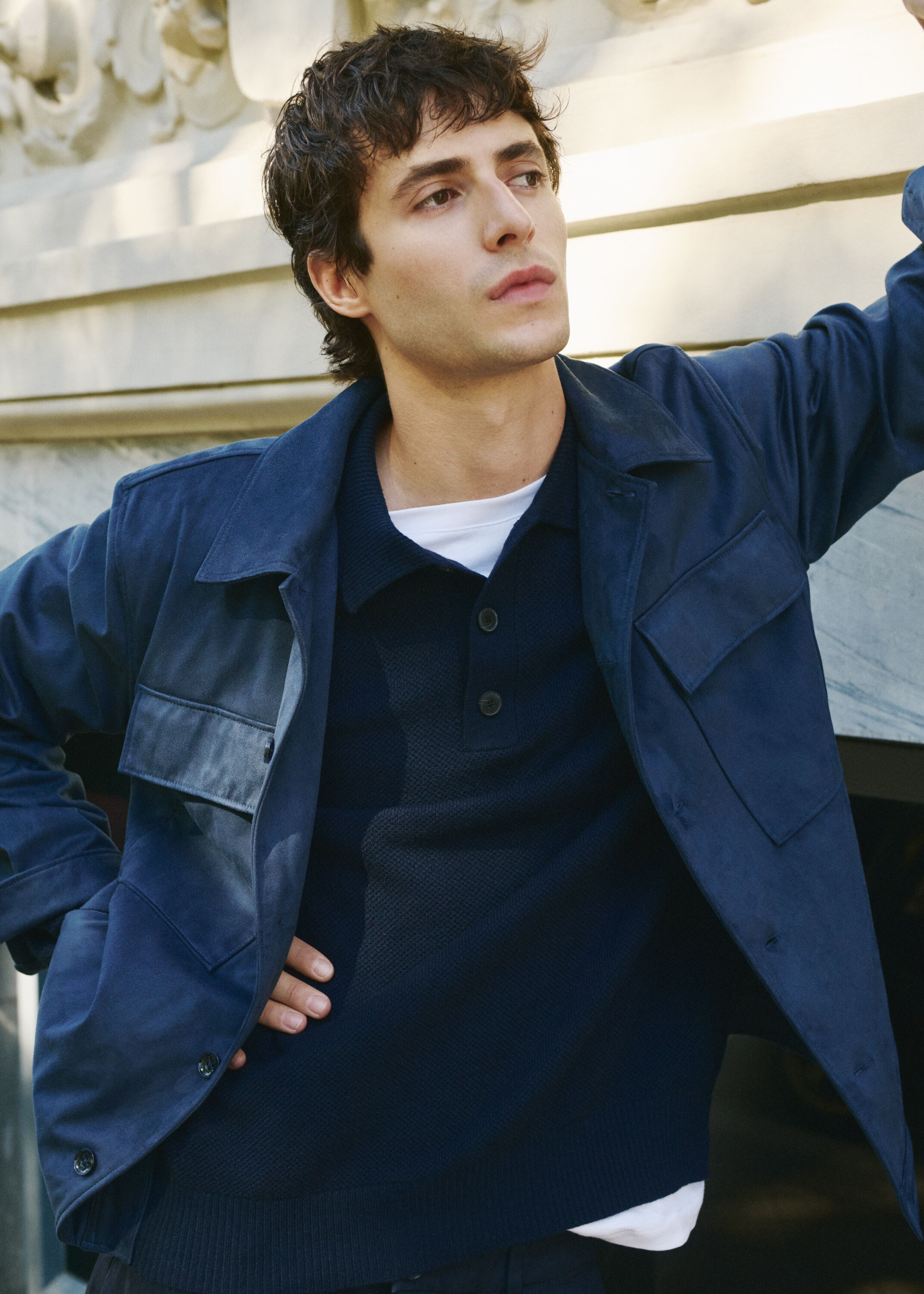 Cortefiel Sobrecamisa efecto ante Azul oscuro