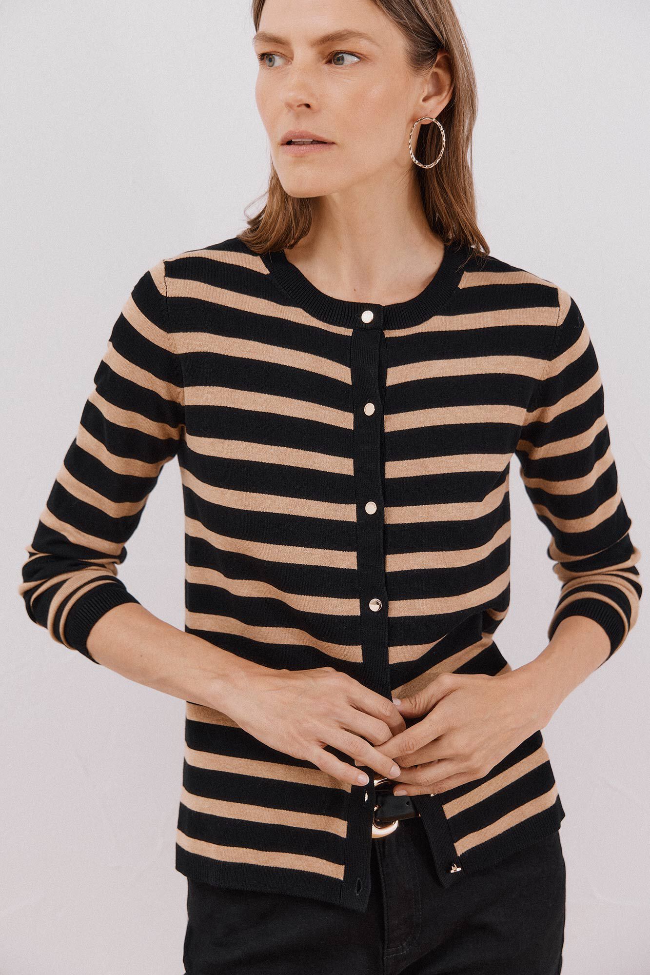 Cortefiel Su&eacute;ter de tejido fino Negro