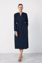 Cortefiel Vestido de popel&iacute;n Azul marino