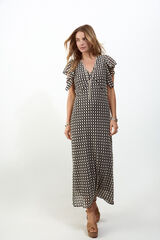 Slowlove Vestido estructura multicolor Negro