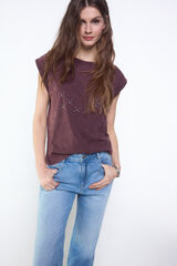 Slowlove Playera con tachas Granate