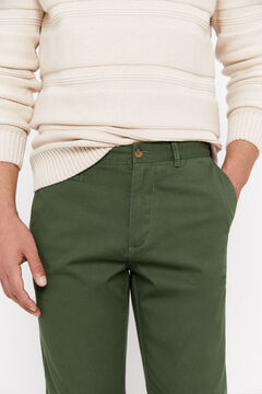 Cortefiel Pantalón chino ligero slim fit Verde