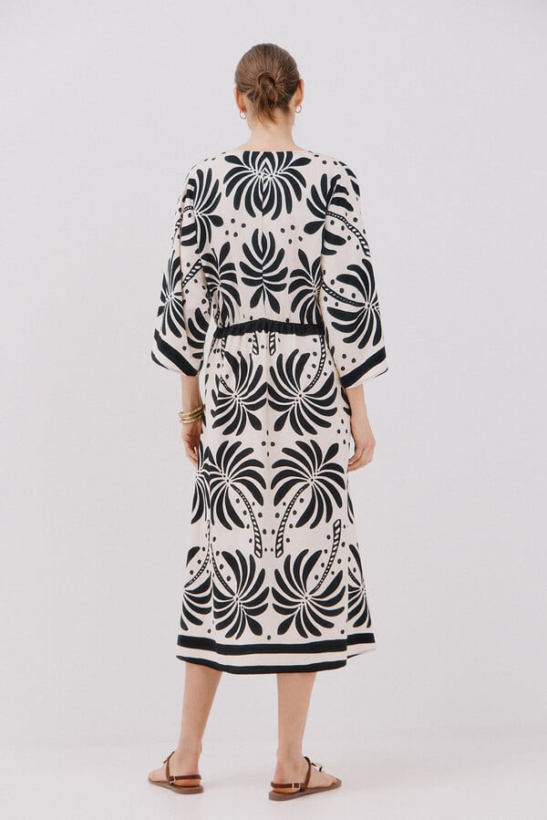 Cortefiel Vestido largo estampado Multicolor