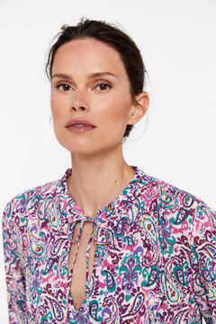 Cortefiel Blusa estampada elástica Estampado blanco