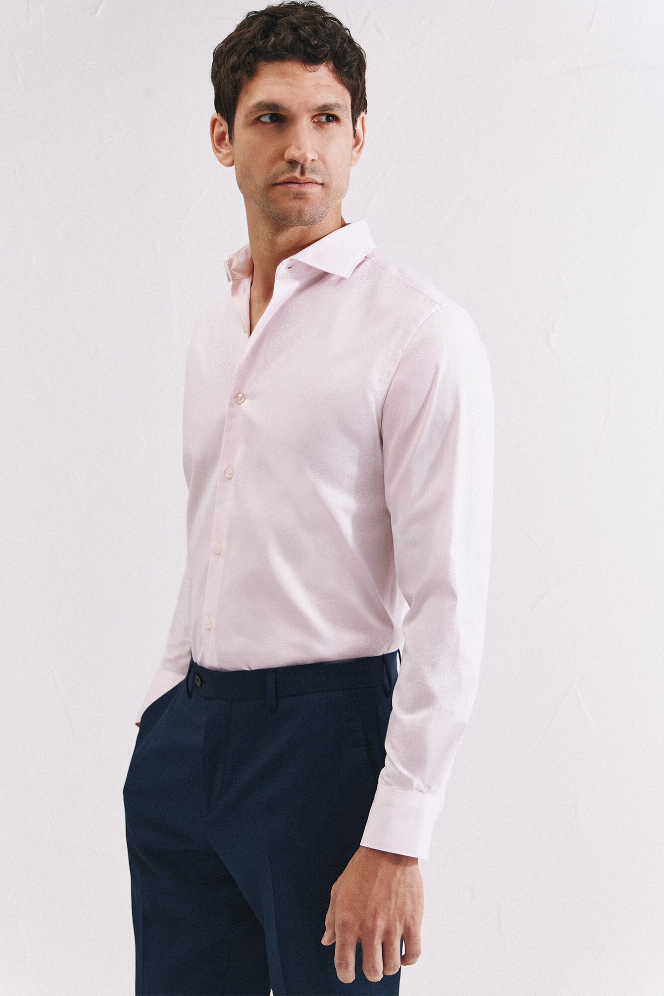 Cortefiel Camisa vestir lisa f&aacute;cil plancha