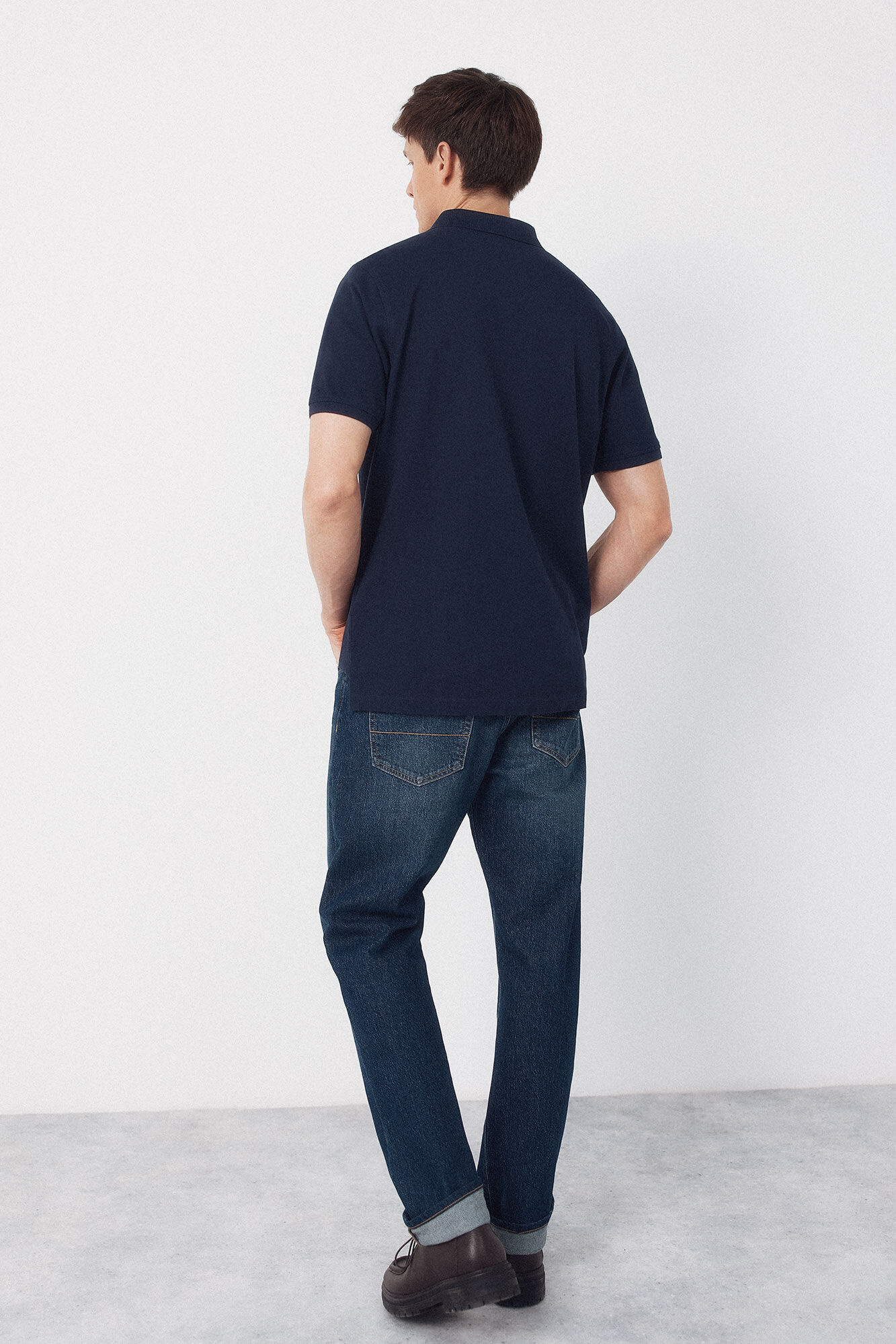 Cortefiel Polo b&aacute;sico piqu&eacute; Azul marino