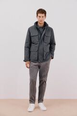 Cortefiel Chaqueta técnica 4 bolsillos Gris