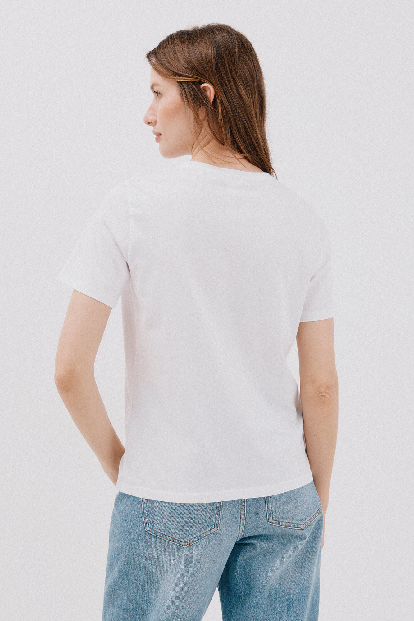 Cortefiel Playera estampado posicional Estampado blanco