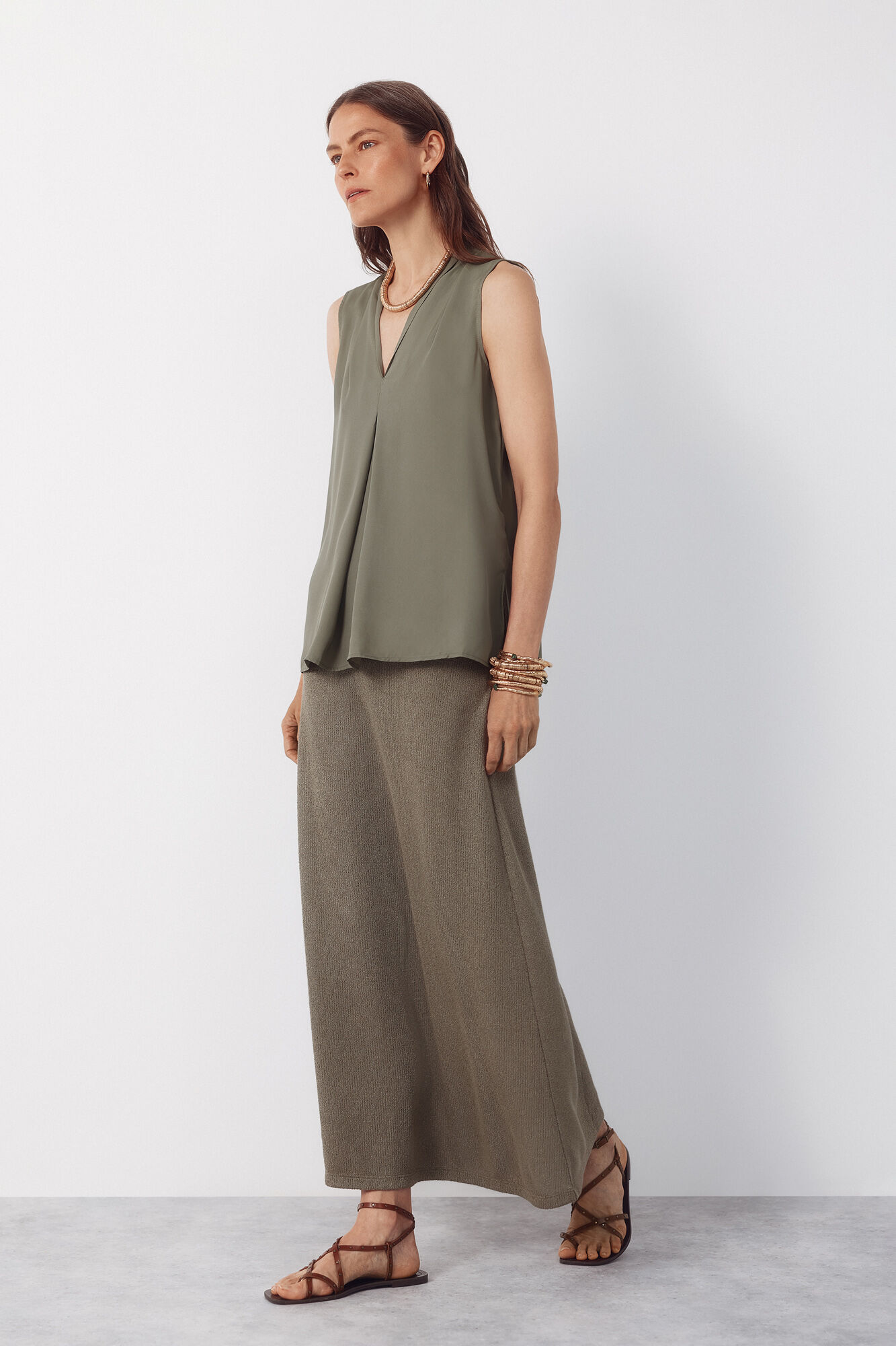 Cortefiel Blusa fluida con pliegues
