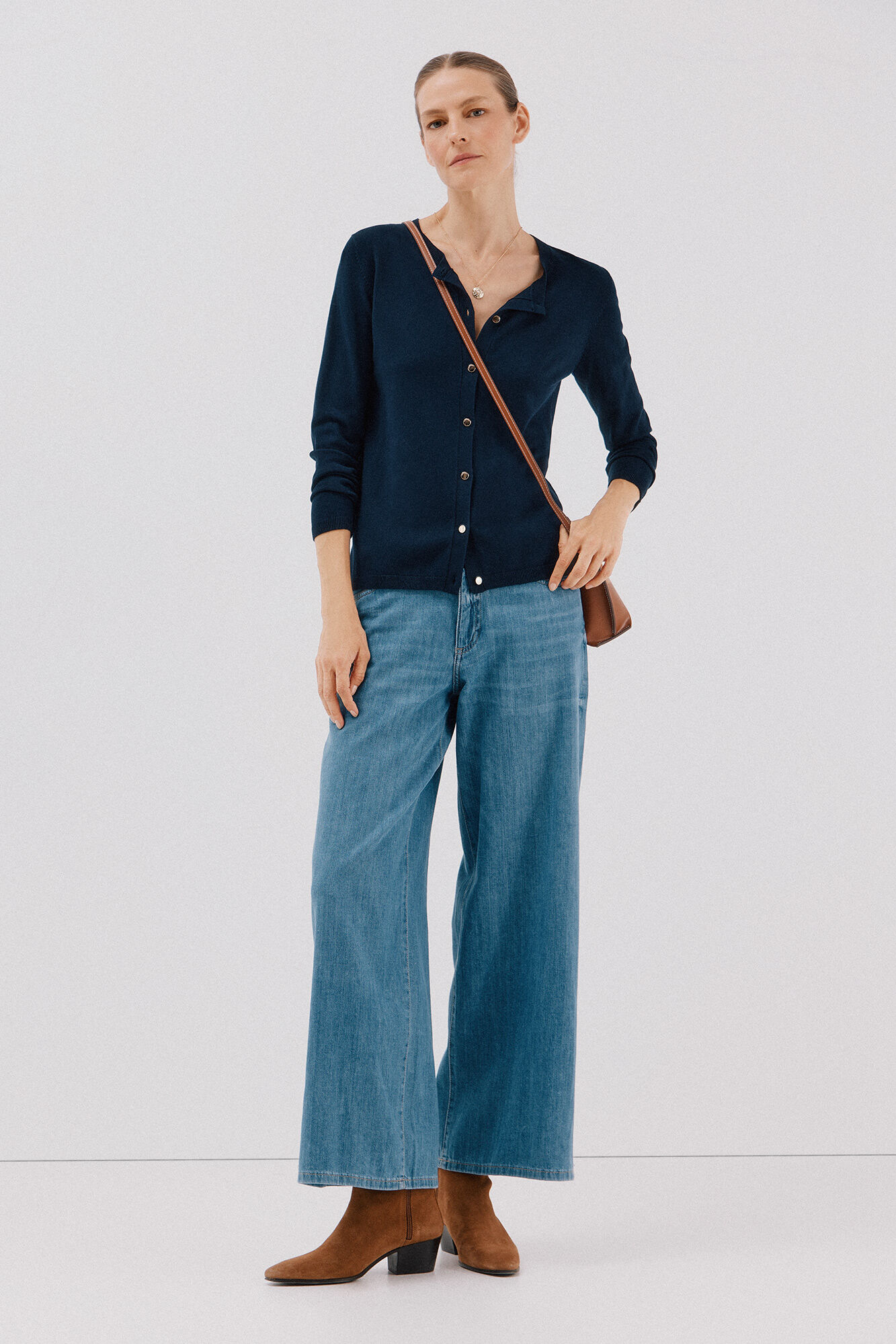 Cortefiel Su&eacute;ter de tejido fino Azul marino