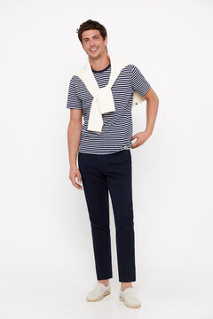 Cortefiel Pantalón chino ligero slim fit Azul marino