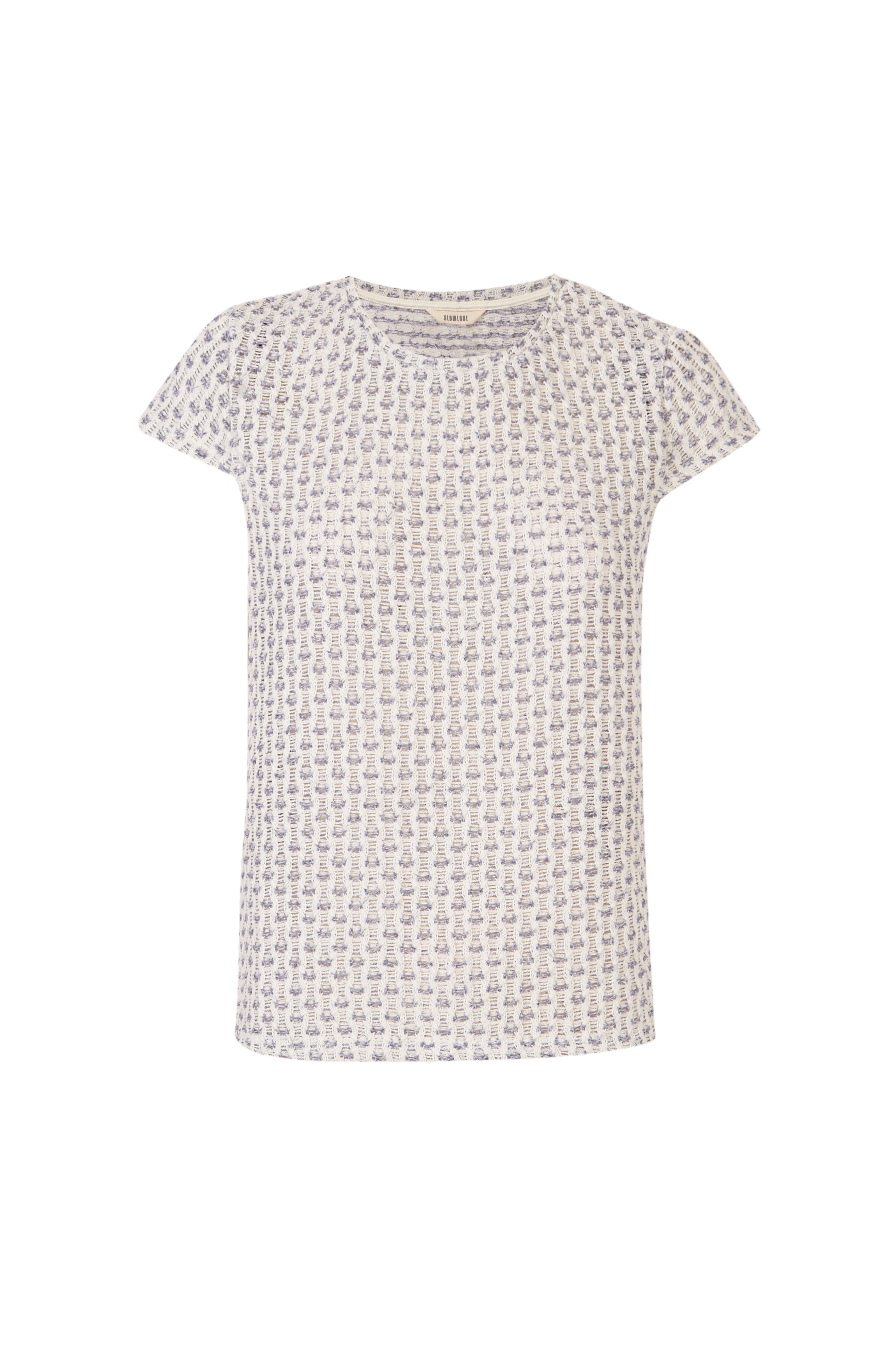 Slowlove Top de manga corta de crochet Marfil