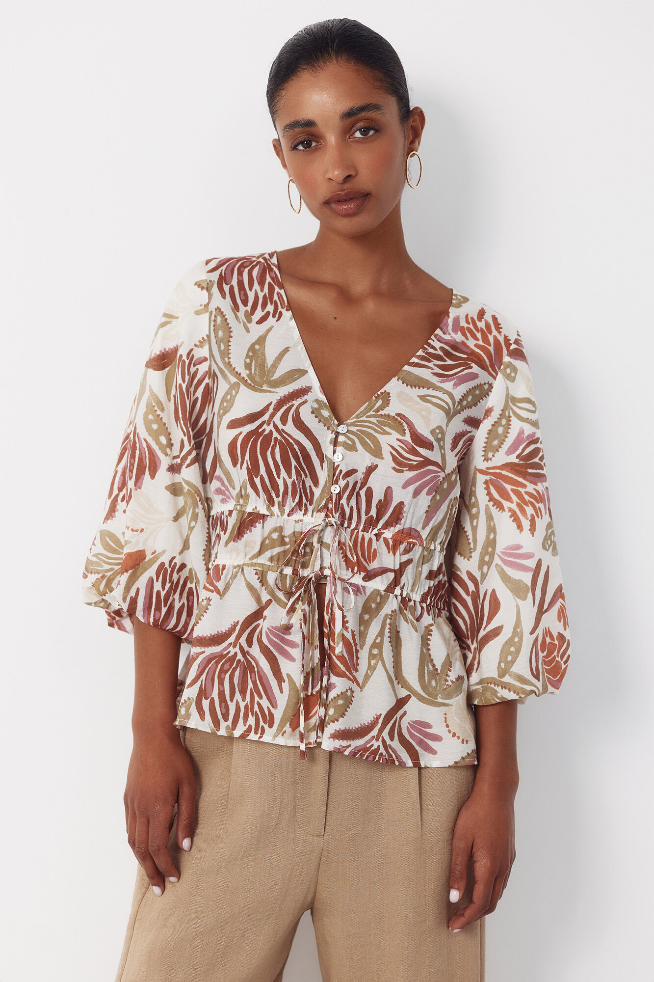 Cortefiel Blusa estampada