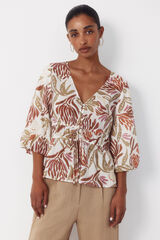 Cortefiel Blusa estampada Multicolor