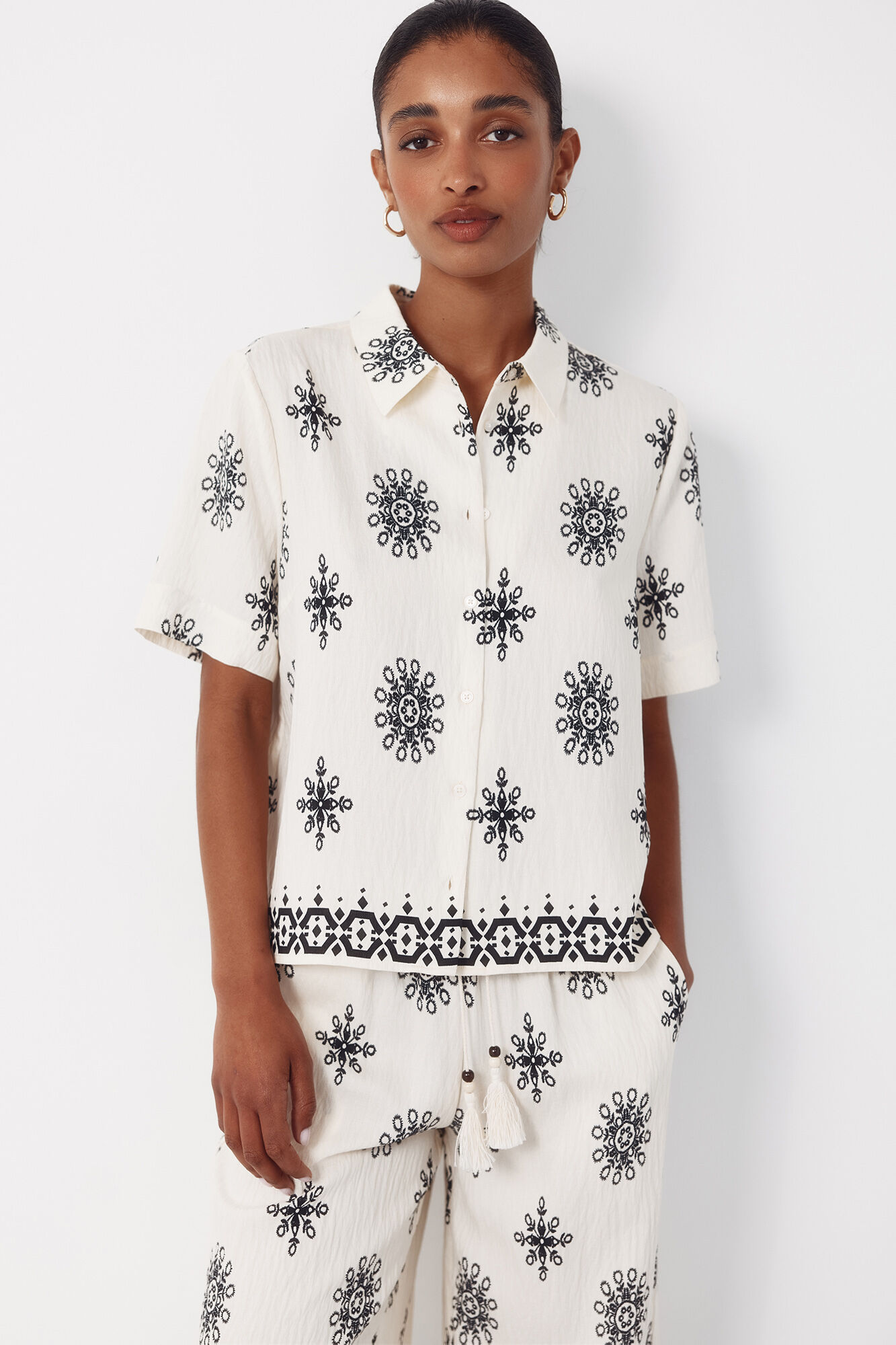Cortefiel Camisa de manga corta estampada