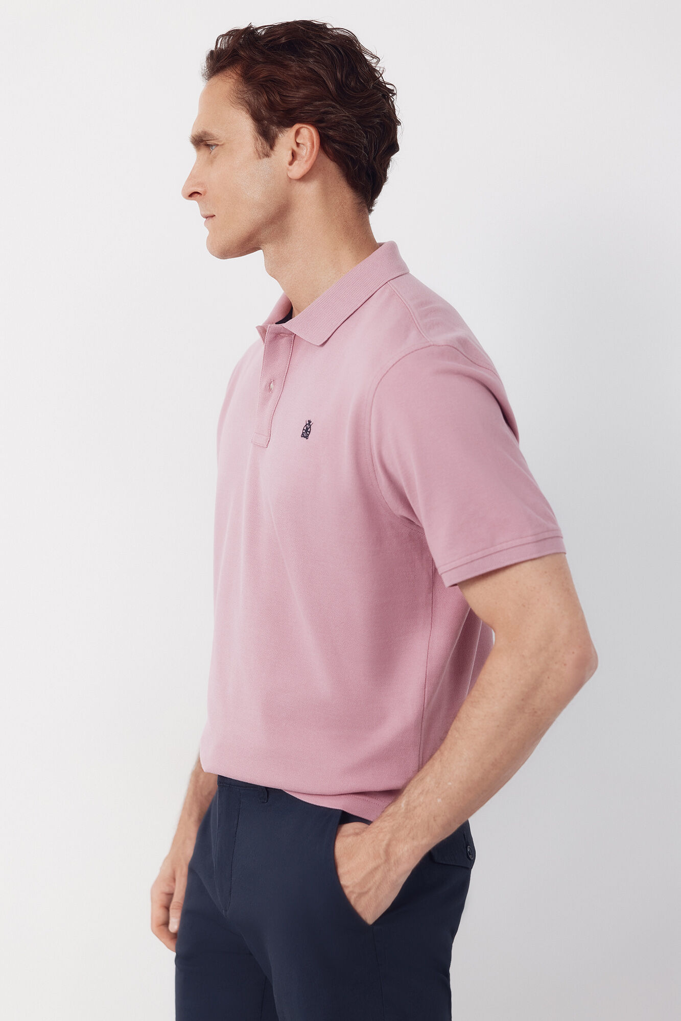 Cortefiel Polo b&aacute;sico piqu&eacute; Rosa