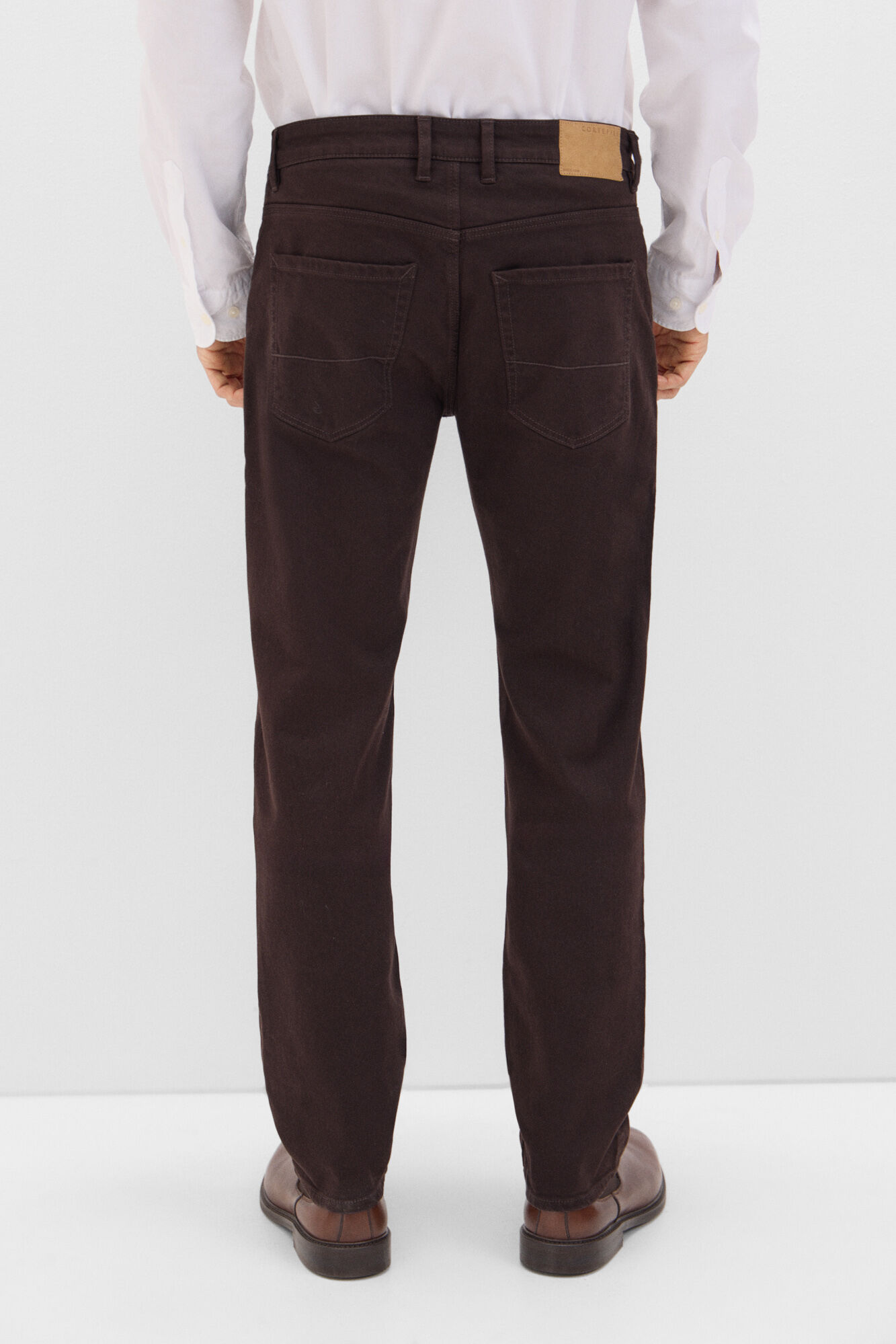 Cortefiel Pantal&oacute;n 5 bolsillos color regular fit Estampado marr&oacute;n