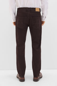 Cortefiel Pantalón 5 bolsillos color regular fit Estampado marrón