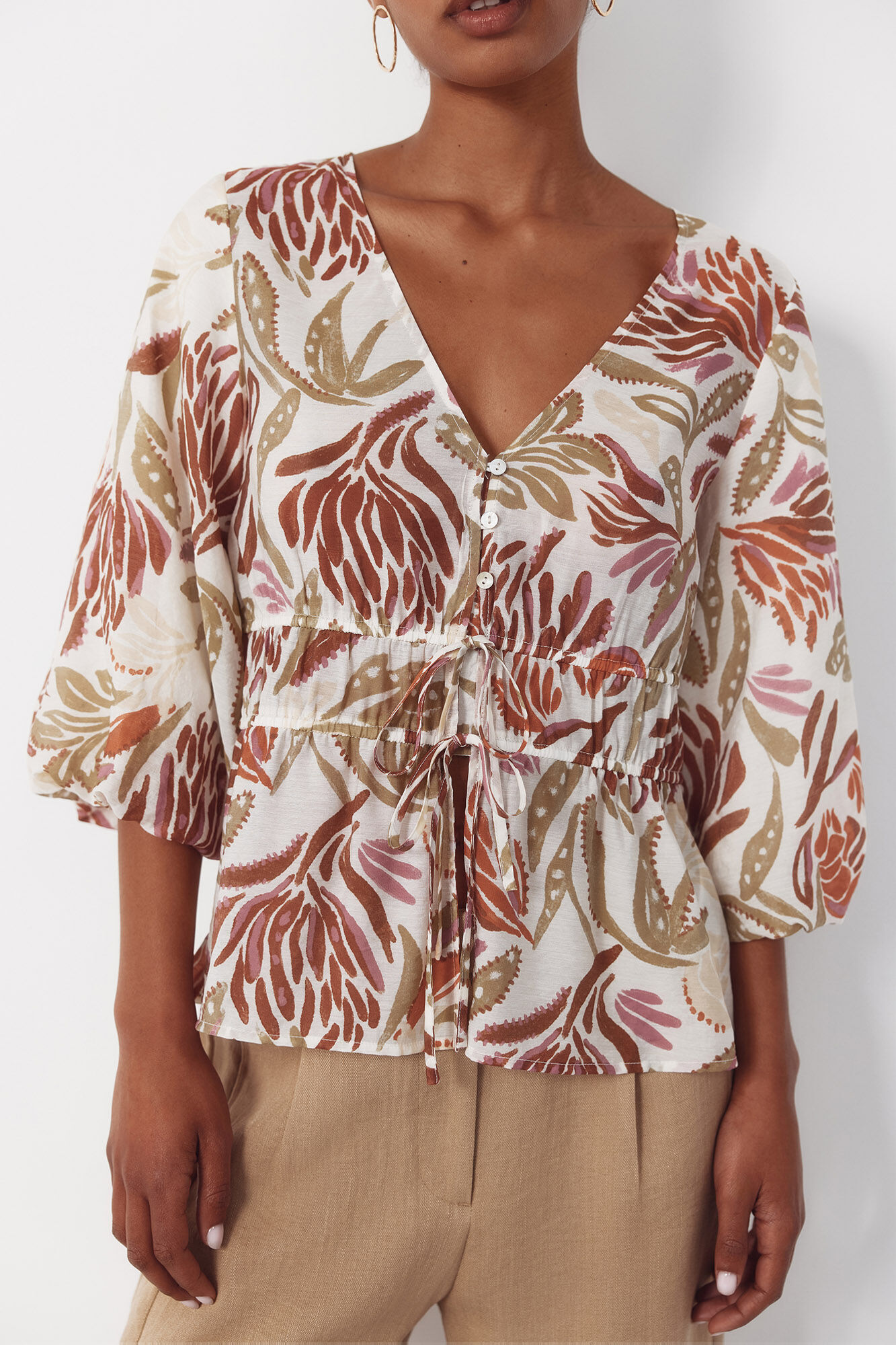 Cortefiel Blusa estampada Multicolor
