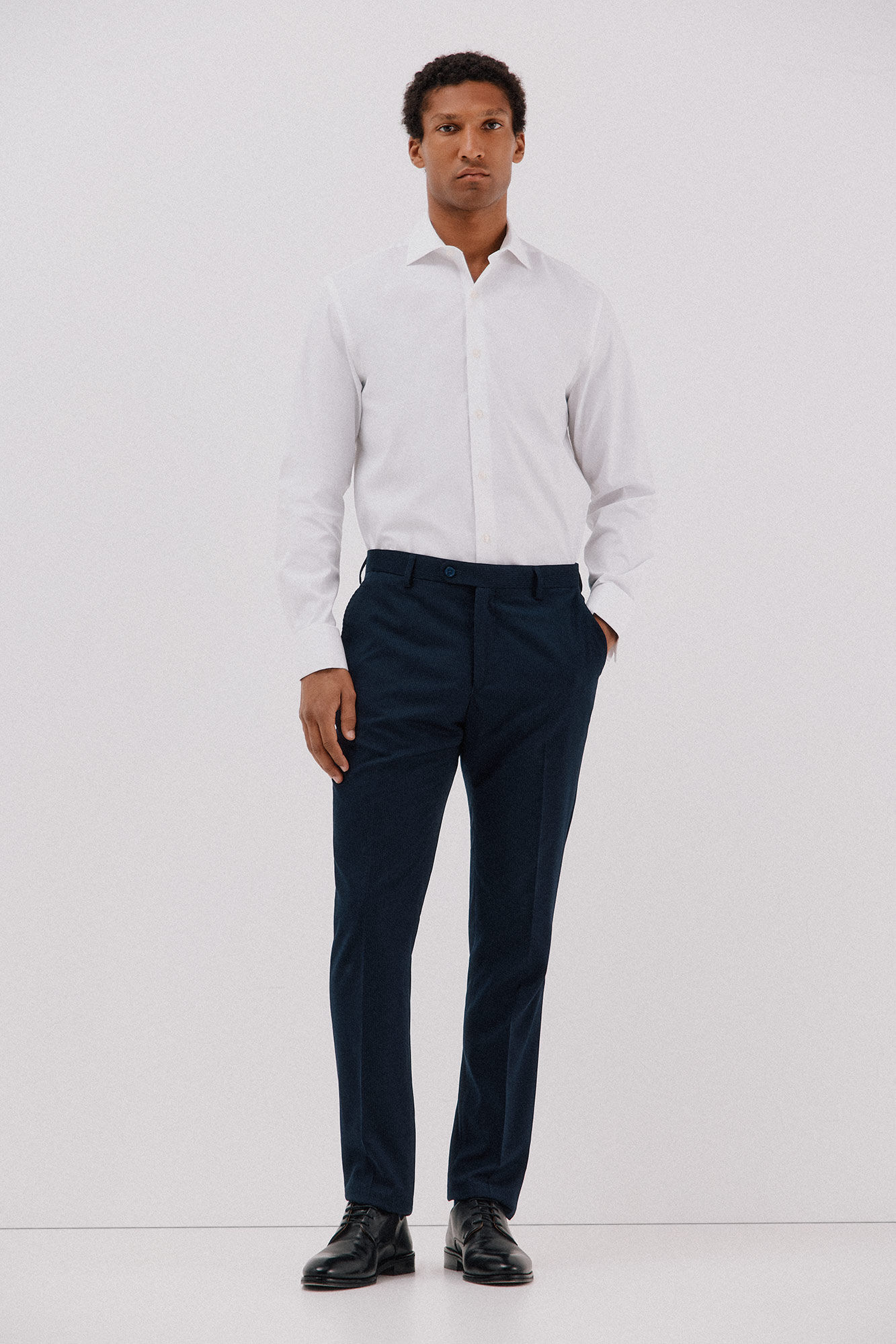 Cortefiel Camisa vestir rayas algod&oacute;n tencel Blanco