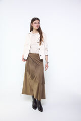 Slowlove Chamarra perforada en manga Beige