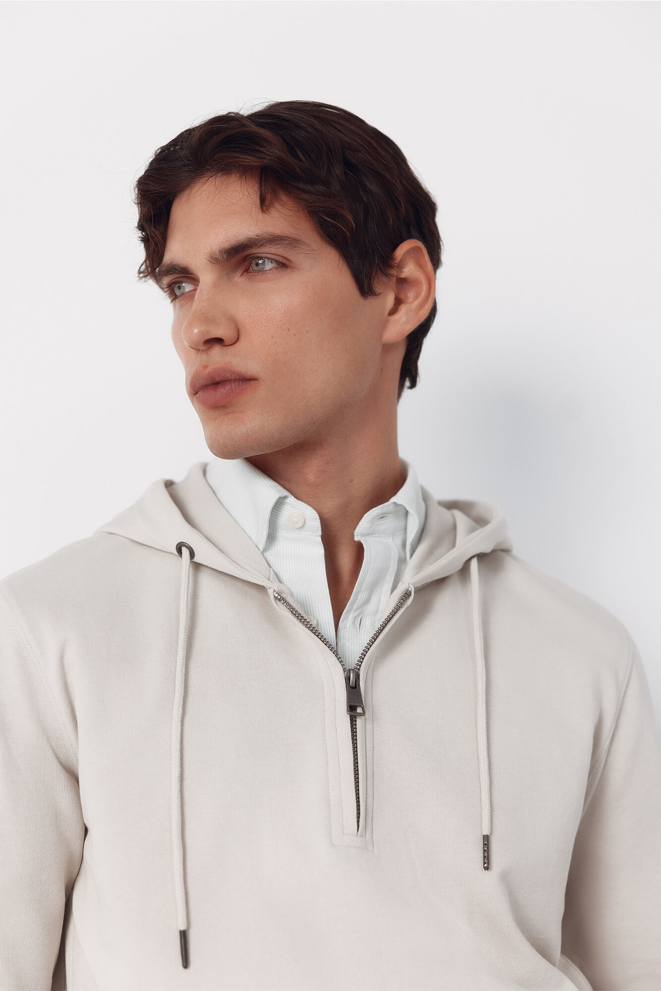 Cortefiel Sudadera con capucha Beige
