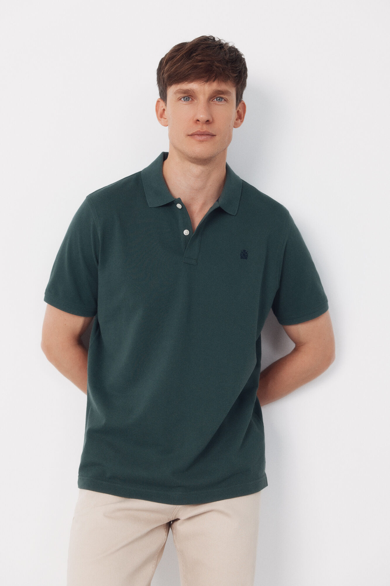 Cortefiel Polo b&aacute;sico piqu&eacute; Kaki