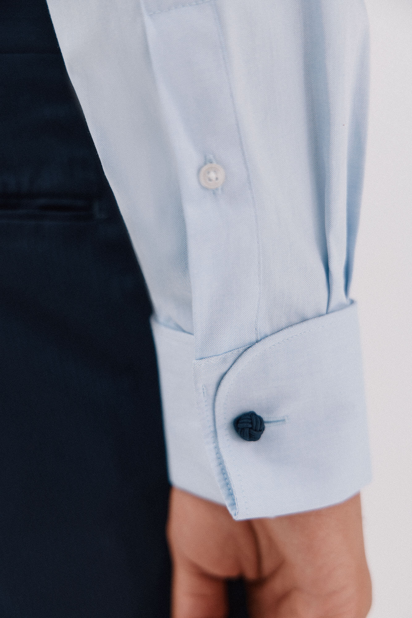 Cortefiel Camisa lisa de gemelos f&aacute;cil plancha