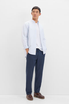 Cortefiel Pantalón chino confort regular fit Azul marino