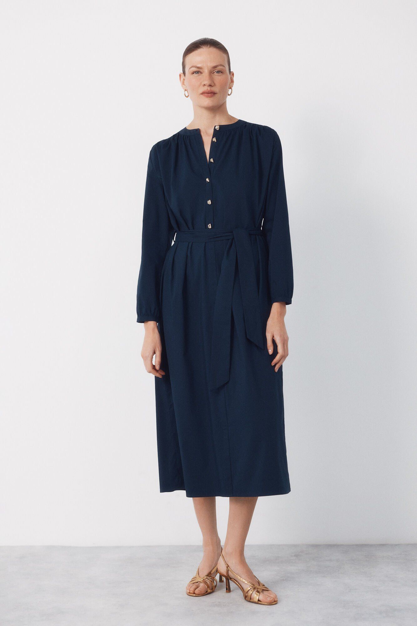 Cortefiel Vestido de popel&iacute;n Azul marino