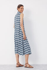 Cortefiel Vestido fluido sin mangas Estampado azul