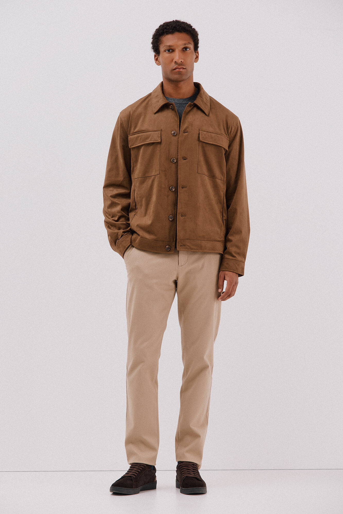 Cortefiel Sobrecamisa efecto ante Beige