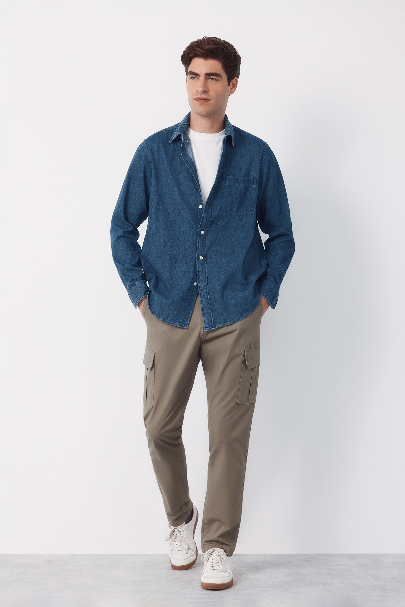 Cortefiel Camisa denim Azul marino